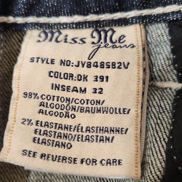 MISS ME Signature Boot, Low Rise STRETCH Denim JEANS,  Women's 26x32 NWT - Picture 7 of 8